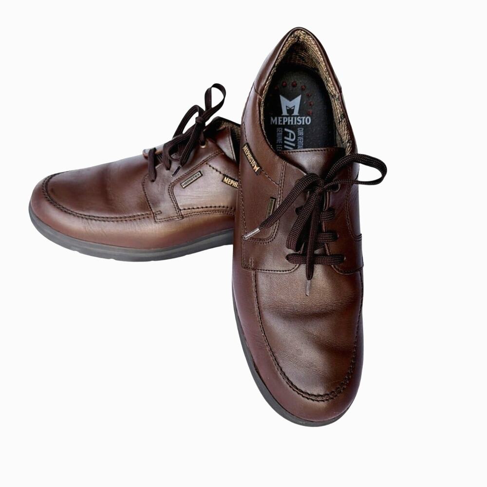 Mephisto Arthus Mens 13 Brown Leather Waterproof Moc Toe Walking Shoes NWOT
